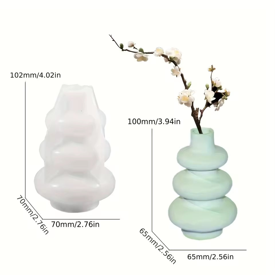 Nordic Round Silicone Vase Mold for Plaster Casting