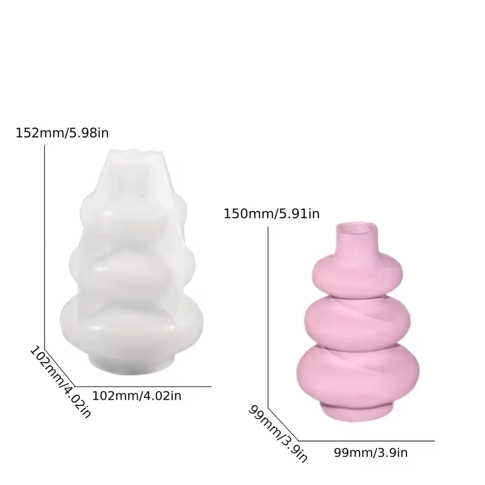 Nordic Round Silicone Vase Mold for Plaster Casting