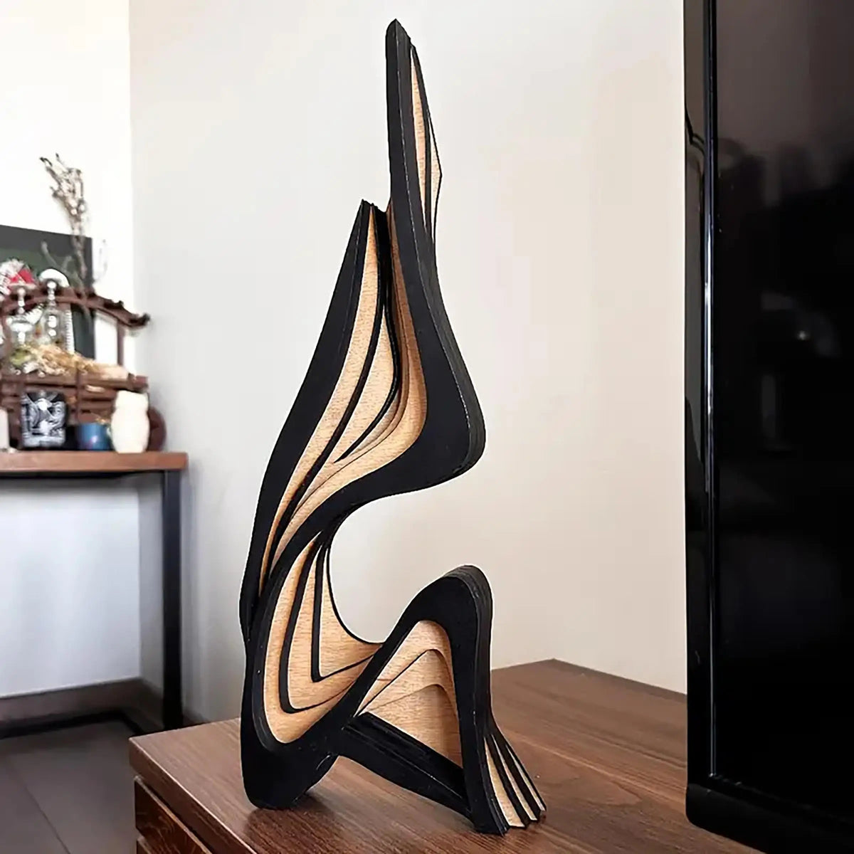 Wooden Sculpture Art Decorative Figurine Tabletop