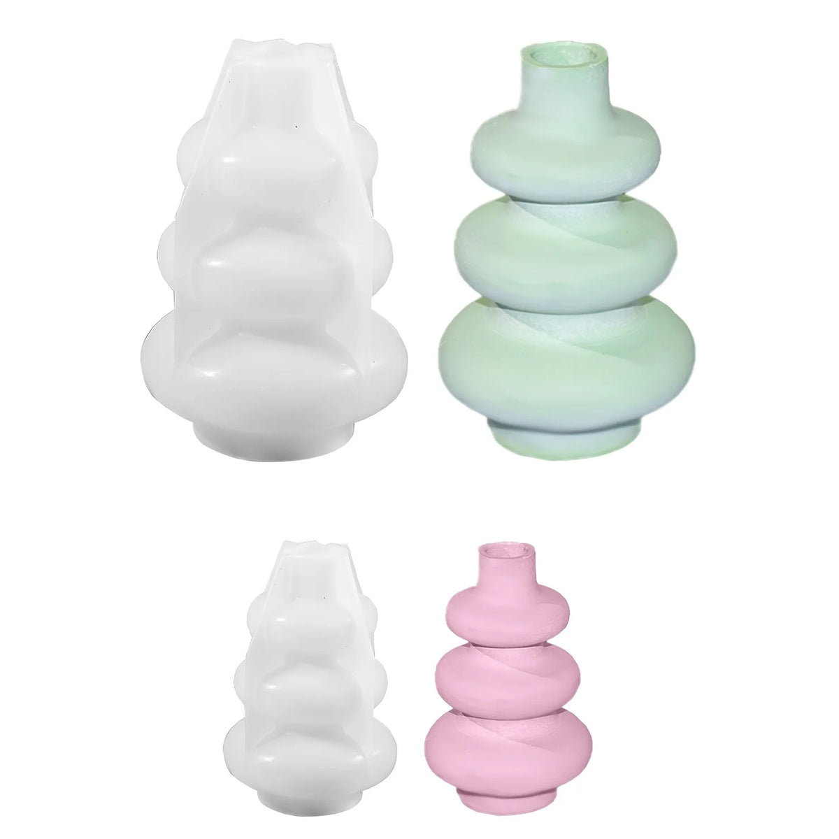 Nordic Round Silicone Vase Mold for Plaster Casting