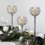 Metal Glass Tealight Candle Holder 3-Cup Table Centerpiece