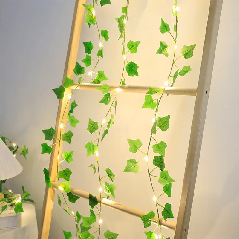 Artificial Ivy Vine String Lights 2M Silk Leaf