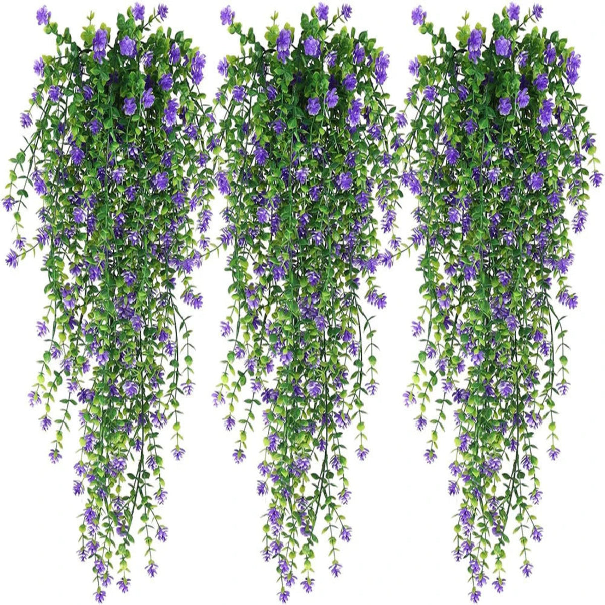 artificial hanging purple flower 