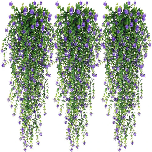 artificial hanging purple flower 