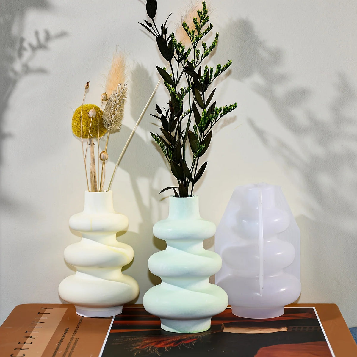 Nordic Round Silicone Vase Mold for Plaster Casting