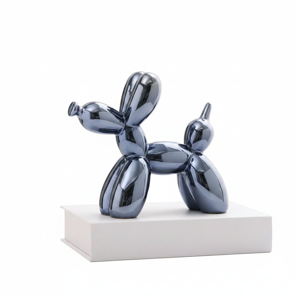 ceramic balloon dog sculpture deep blue