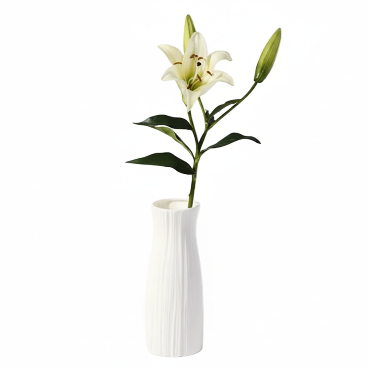 plastic modern  small flower vase white as