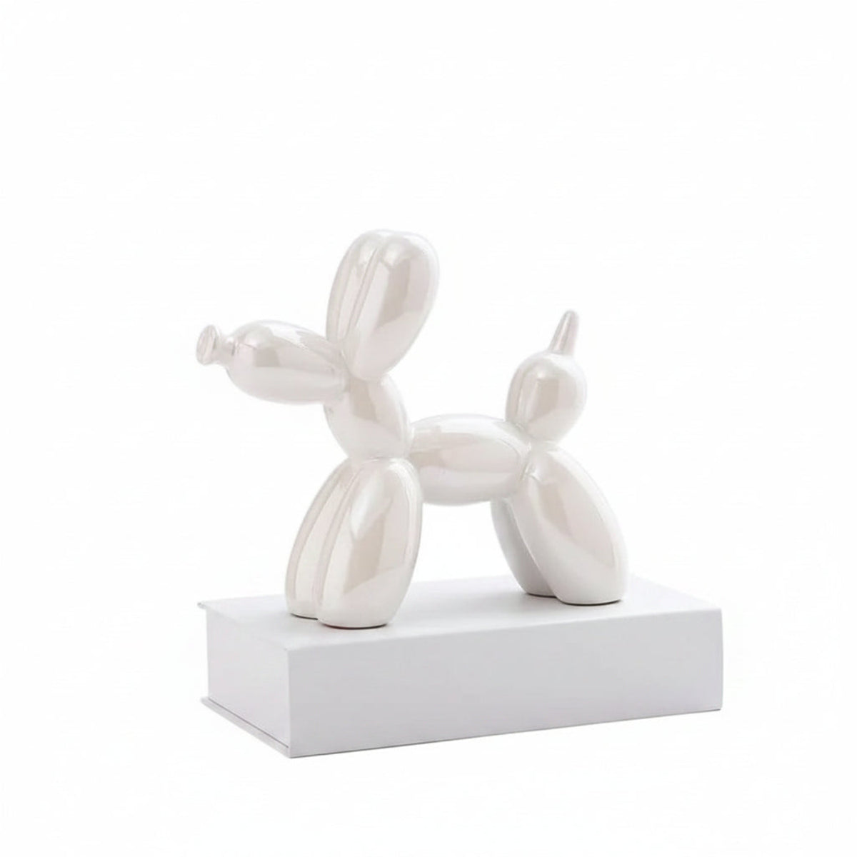 ceramic balloon dog sculpture white