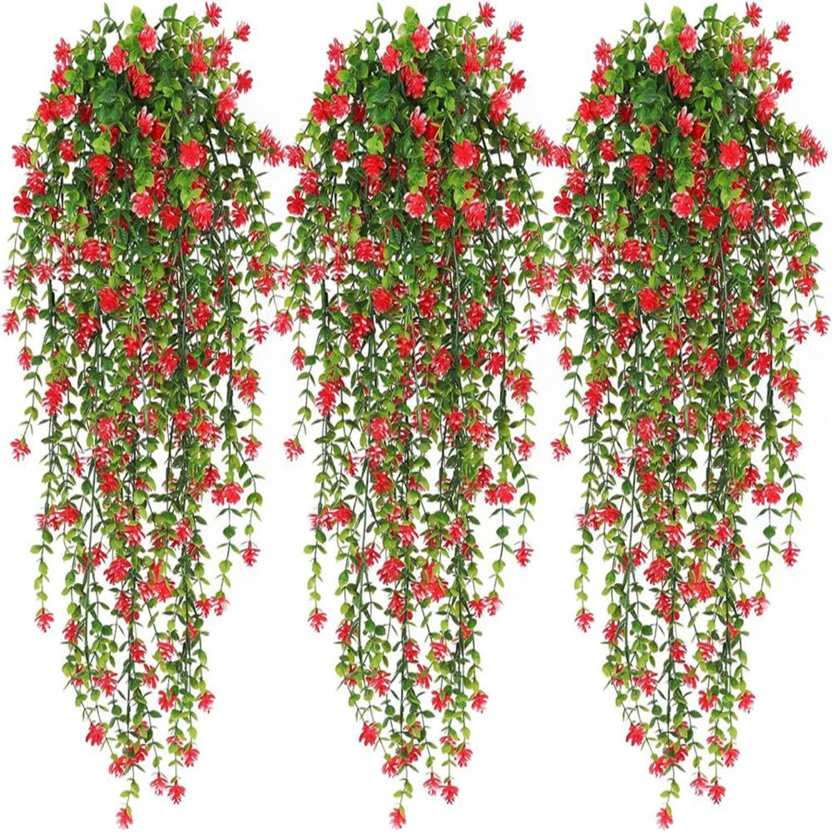 artificial hanging red flower 