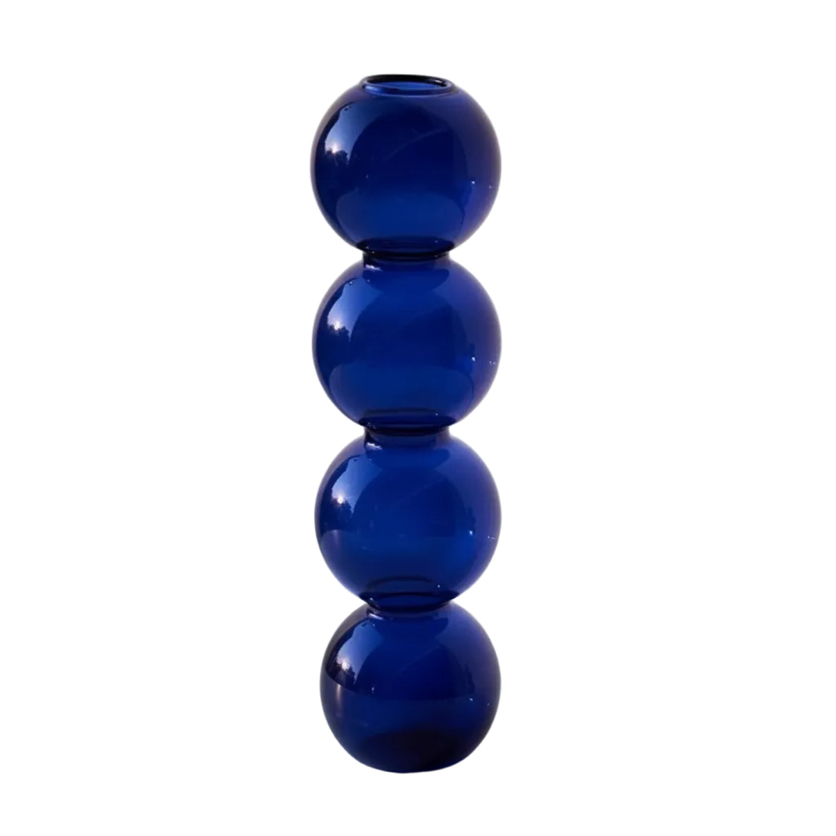  bubble glass vase blue-l