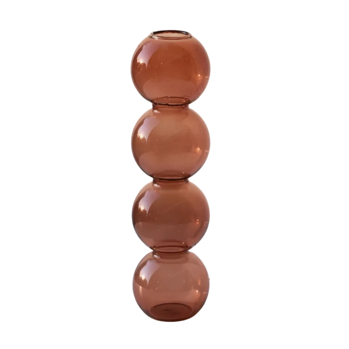  bubble glass vase brown-l