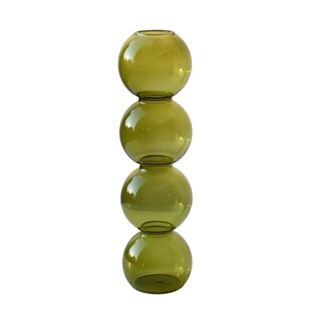  bubble glass vase green-l