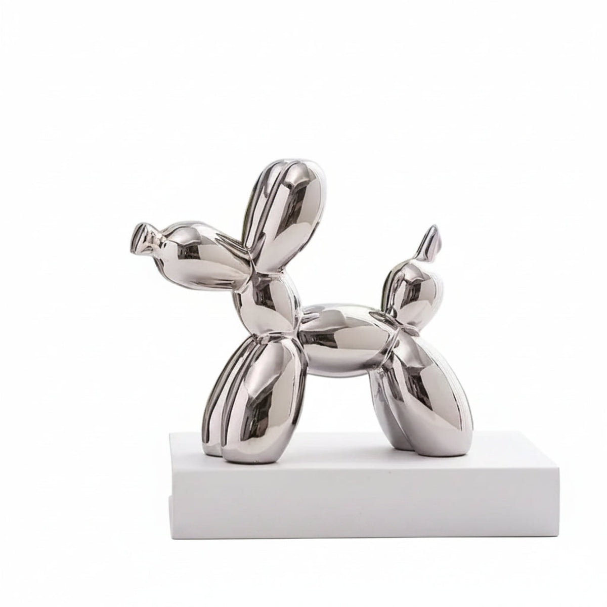 ceramic balloon dog sculpture silver