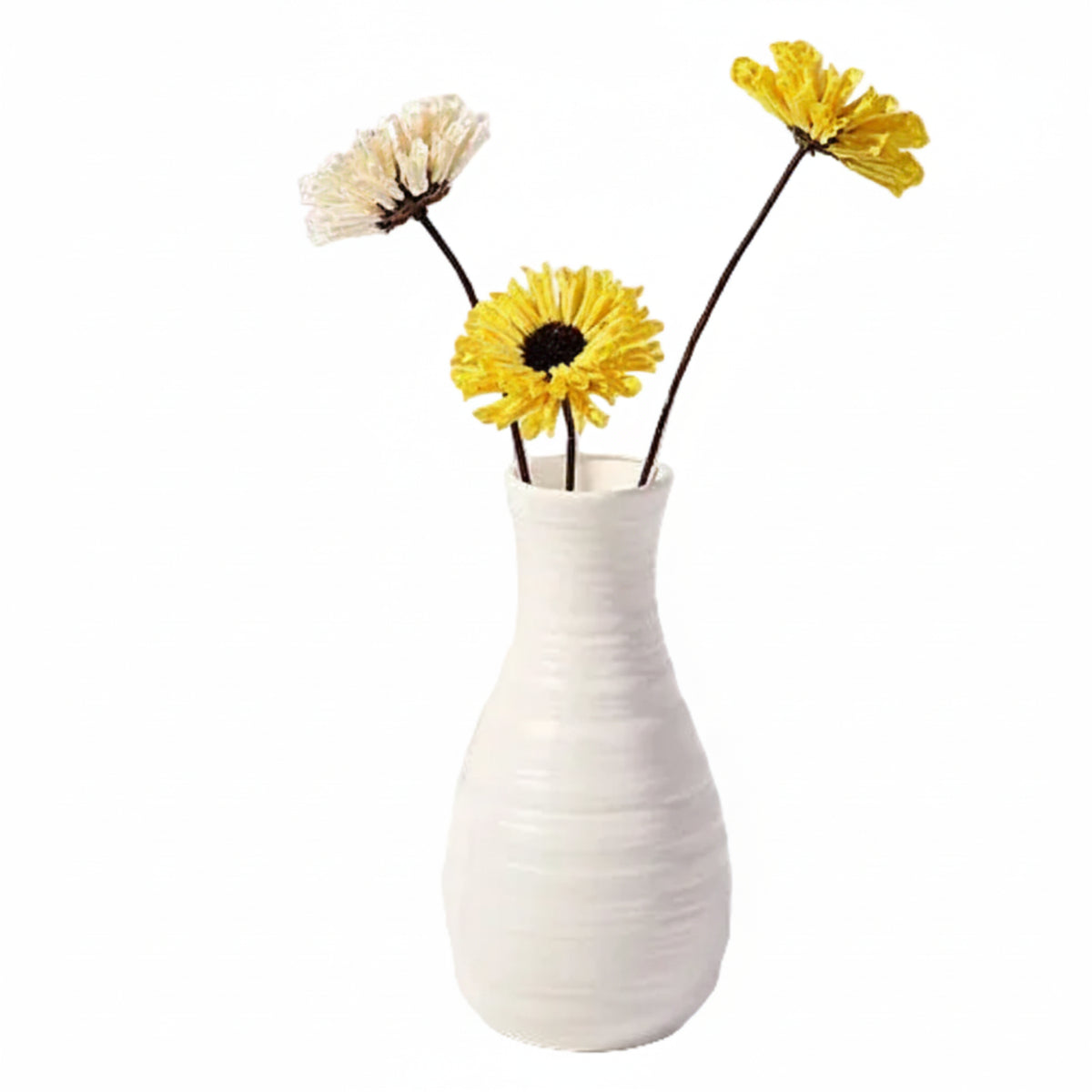 plastic modern  small flower vase white b