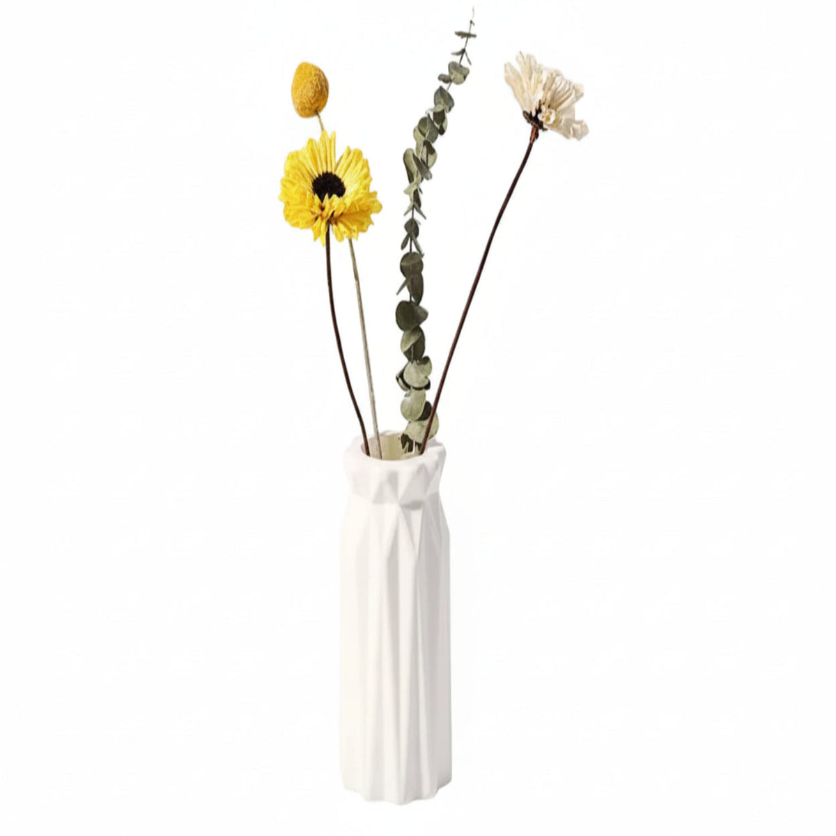 plastic modern  small flower vase white d