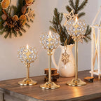 Metal Glass Tealight Candle Holder 3-Cup Table Centerpiece