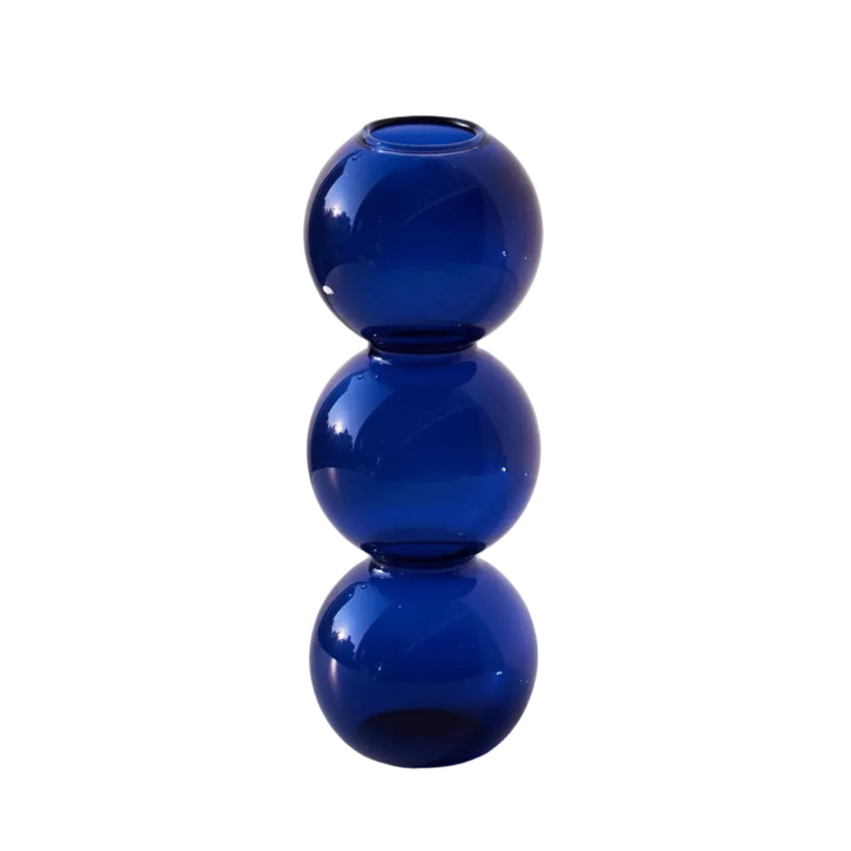  bubble glass vase blue-s